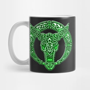 Green Celtic Bull Celtic Knots Mug